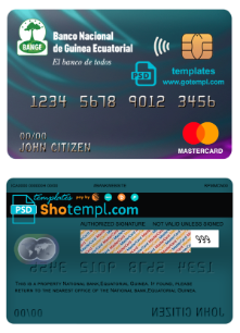 editable template, Equatorial Guinea The National Bank mastercard template in PSD format, fully editable