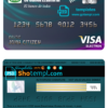 editable template, Equatorial Guinea The National Bank visa electron card template in PSD format, fully editable