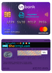 editable template, Estonia Inbank mastercard template in PSD format, fully editable