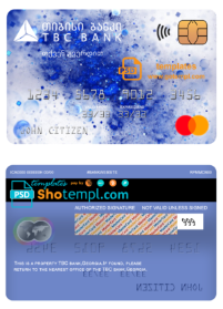 Georgia TBC bank mastercard template in PSD format, fully editable