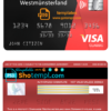 editable template, Germany Sparkasse Westmunsterland bank visa classic card template in PSD format, fully editable