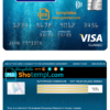 editable template, Greece Eurobank Ergasias bank visa classic card template in PSD format, fully editable