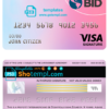 editable template, Ecuador Banco Interamericano de Desarrollo BID bank visa signature card template in PSD format, fully editable