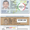 editable template, Ireland ID template in PSD format, fully editable, with all fonts