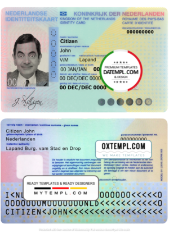 Netherlands ID template in PSD format