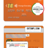 editable template, Netherlands ING Orange visa card template in PSD format, fully editable
