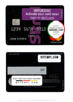 editable template, Skrill mastercard template in PSD format fully editable