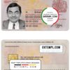 editable template, United Kingdom ID (Identity Card) template in PSD format