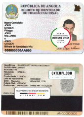 Angola ID card template in PSD format, with fonts