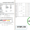 editable template, India Finacle bank statement in Excel and PDF format (2 pages)