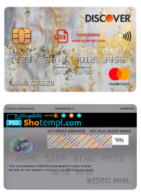 editable template, USA Discover bank mastercard fully editable template in PSD format