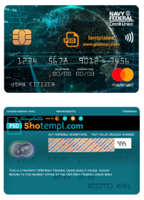 editable template, USA Navy Federal Union bank mastercard fully editable template in PSD format