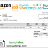 editable template, United Kingdom Amazon American multinational technology company invoice template in Word and PDF format, fully editable