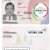 editable template, Mauritius ID card template in PSD format, fully editable