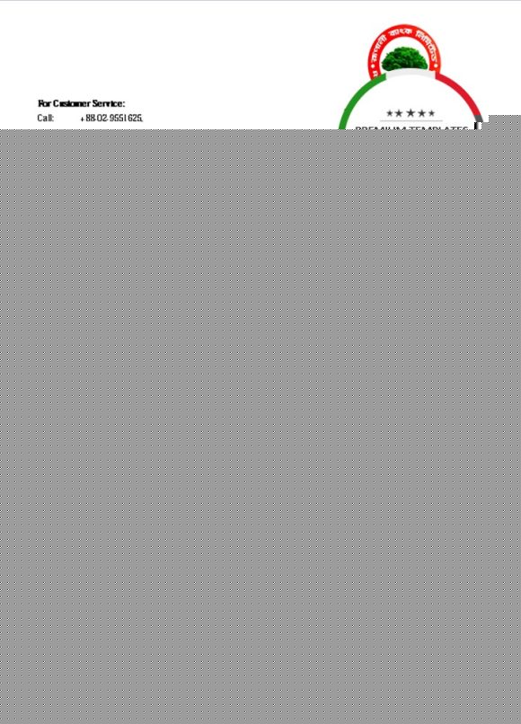 editable template, Bangladesh Rupali Bank statement template in Word and PDF format