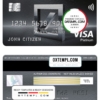 editable template, Mexico Deutsche bank visa platinum card, fully editable template in PSD format
