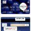 editable template, Mexico Inbursa bank visa classic card, fully editable template in PSD format