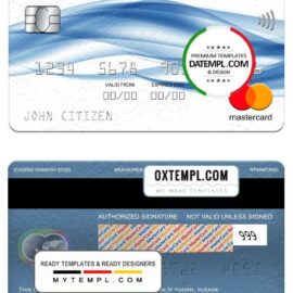editable template, Mongolia Development bank mastercard, fully editable template in PSD format
