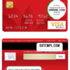 editable template, Panama Multibank visa electron card, fully editable template in PSD format