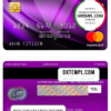 editable template, Paraguay Vision Banco bank mastercard, fully editable template in PSD format