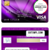 editable template, Paraguay Vision Banco bank visa classic card, fully editable template in PSD format