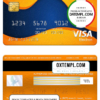 editable template, Peru Banco de Credito del Peru (BCP) bank visa electron card, fully editable template in PSD format