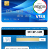 editable template, Philippines The United Coconut Planters Bank (UCPB) visa classic card, fully editable template in PSD format