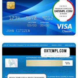 editable template, Philippines The United Coconut Planters Bank (UCPB) visa classic card, fully editable template in PSD format