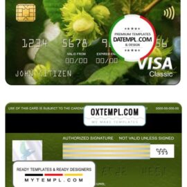 editable template, Romania CEC Bank visa classic card, fully editable template in PSD format