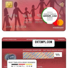 editable template, Russia Home Credit bank mastercard, fully editable template in PSD format