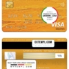 editable template, Senegal Banque Atlantique Bank visa electron card, fully editable template in PSD format
