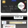 editable template, Somalia Sombank visa signature card, fully editable template in PSD format