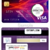 editable template, South Korea BNK bank visa classic card, fully editable template in PSD format