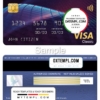 editable template, South Korea Industrial bank visa classic card, fully editable template in PSD format