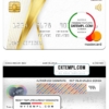 editable template, Sudan National Bank mastercard gold, fully editable template in PSD format