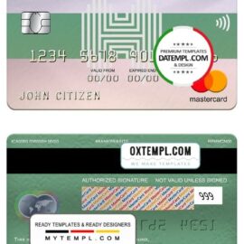 editable template, Turkmenistan Halkbank mastercard, fully editable template in PSD format