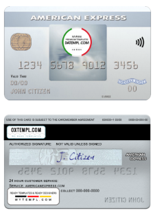editable template, USA Bank of New York Mellon AMEX everyday card template in PSD format, fully editable