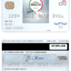 editable template, USA Citibank AMEX everyday® credit card template in PSD format, fully editable