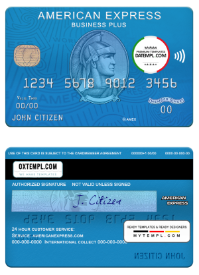 editable template, USA Citizens bank amex blue business plus card template in PSD format, fully editable