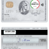 editable template, USA NAB bank AMEX platinum card template in PSD format, fully editable