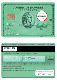 editable template, USA Nebraska Five Points Bank AMEX green card template in PSD format, fully editable
