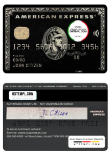editable template, USA PNC Bank AMEX black card template in PSD format, fully editable