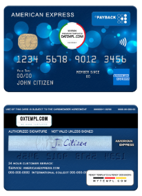 editable template, USA Regions bank AMEX payback card template in PSD format, fully editable