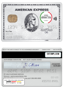 editable template, USA Sutton bank AMEX platinum card template in PSD format, fully editable