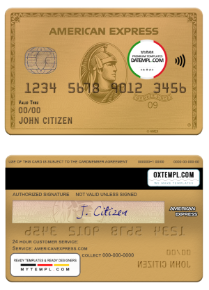 editable template, USA Texas 5Point Credit Union bank AMEX gold card template in PSD format, fully editable