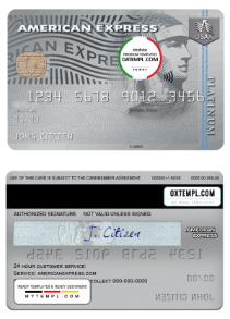 editable template, USA USAA bank AMEX platinum card template in PSD format, fully editable