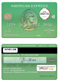 editable template, USA Waste Management bank AMEX card template in PSD format, fully editable