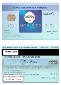 editable template, USA California BlueVine bank Blue Cash Everyday® card from Amex template in PSD format, fully editable