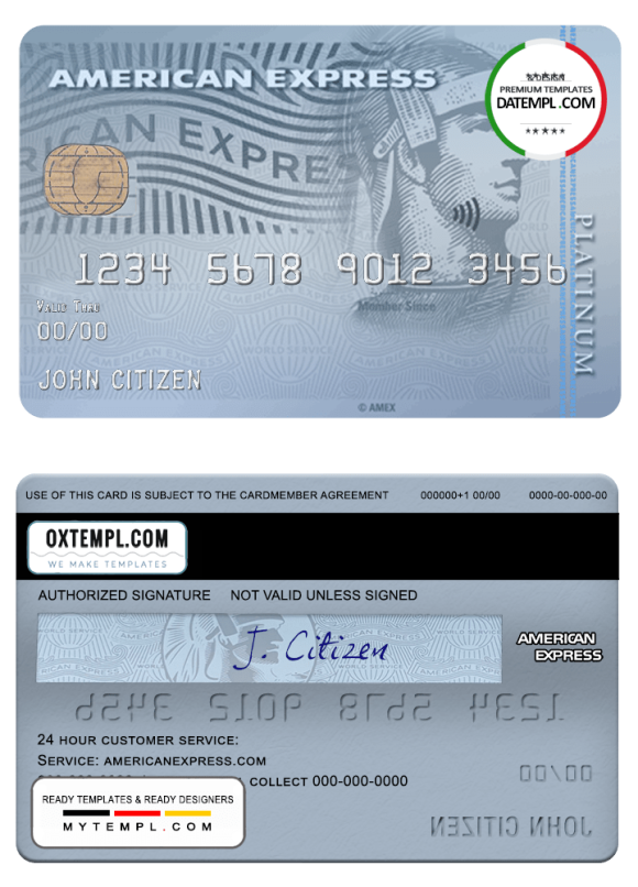 editable template, USA Carrington Mortgage Services bank AMEX platinum card template in PSD format, fully editable
