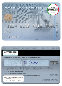 editable template, USA Carrington Mortgage Services bank AMEX platinum card template in PSD format, fully editable